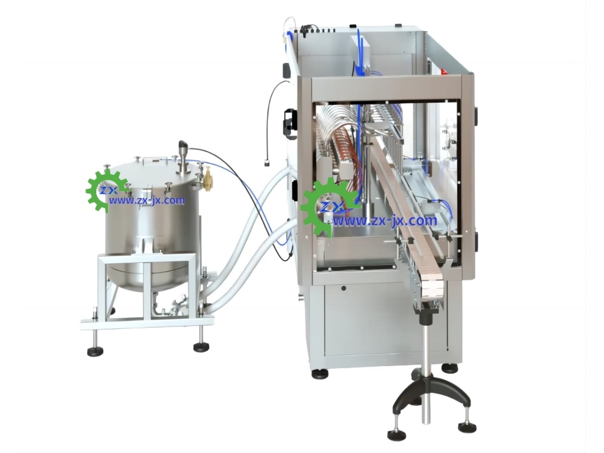 Twelve-Head Linear Liquid Filling Machine with Hopper